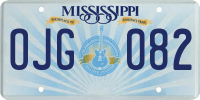 MS license plate OJG082