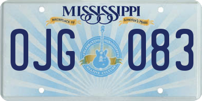 MS license plate OJG083