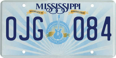 MS license plate OJG084