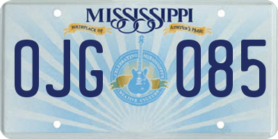 MS license plate OJG085
