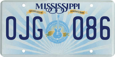 MS license plate OJG086