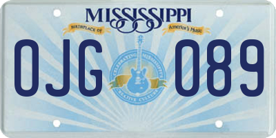 MS license plate OJG089
