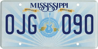 MS license plate OJG090