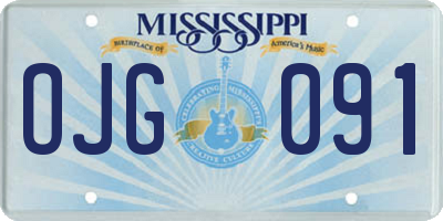 MS license plate OJG091