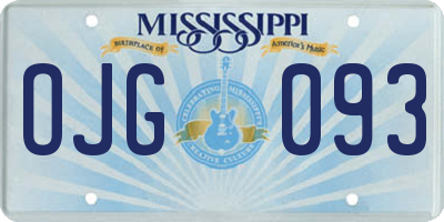 MS license plate OJG093