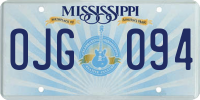 MS license plate OJG094