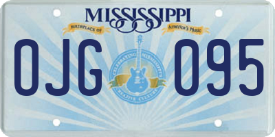 MS license plate OJG095