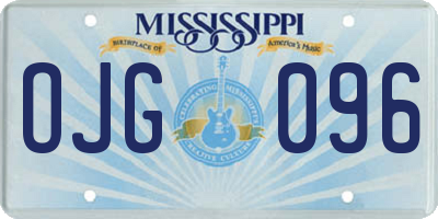 MS license plate OJG096