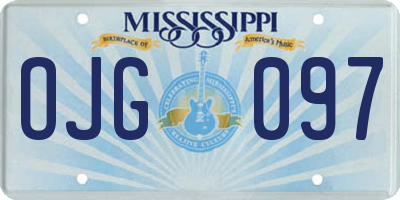 MS license plate OJG097