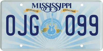 MS license plate OJG099