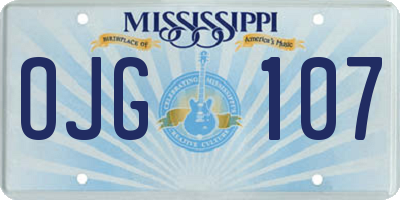 MS license plate OJG107