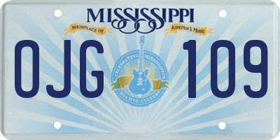 MS license plate OJG109