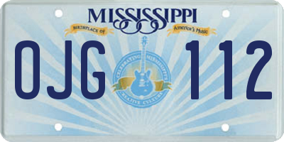MS license plate OJG112