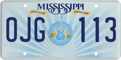 MS license plate OJG113