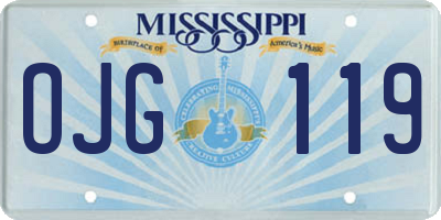 MS license plate OJG119