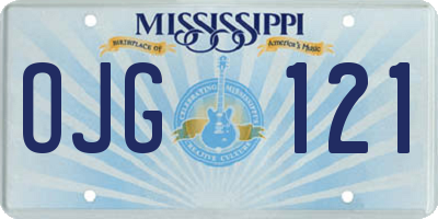 MS license plate OJG121