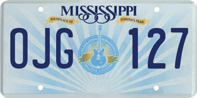 MS license plate OJG127