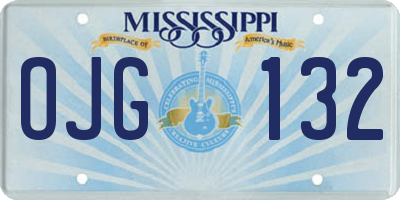 MS license plate OJG132
