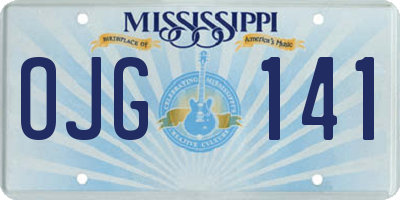 MS license plate OJG141