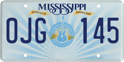 MS license plate OJG145