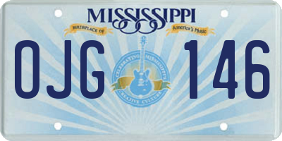 MS license plate OJG146