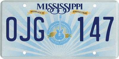 MS license plate OJG147
