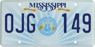 MS license plate OJG149