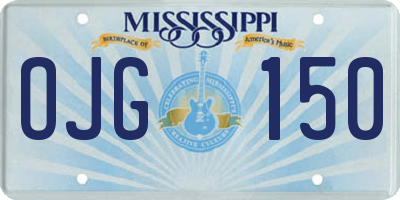 MS license plate OJG150