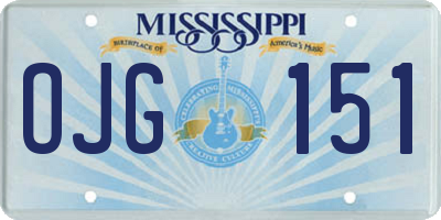 MS license plate OJG151