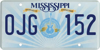 MS license plate OJG152