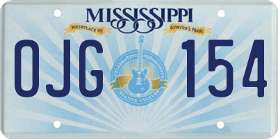MS license plate OJG154