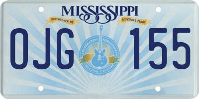 MS license plate OJG155