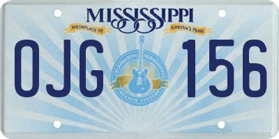 MS license plate OJG156