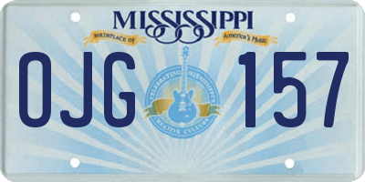 MS license plate OJG157