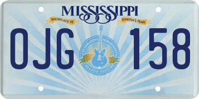 MS license plate OJG158