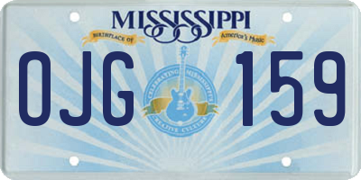 MS license plate OJG159