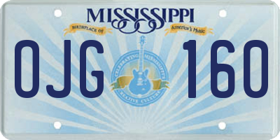 MS license plate OJG160