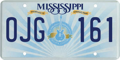 MS license plate OJG161