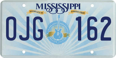 MS license plate OJG162