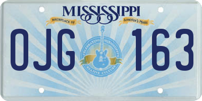MS license plate OJG163