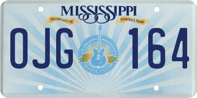 MS license plate OJG164