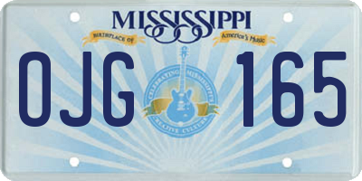 MS license plate OJG165