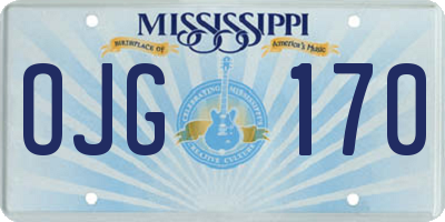 MS license plate OJG170