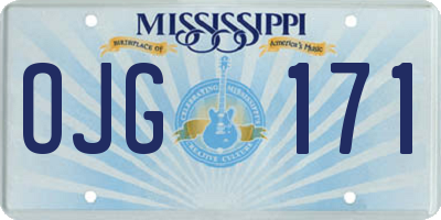 MS license plate OJG171