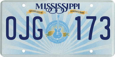 MS license plate OJG173
