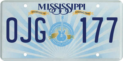 MS license plate OJG177