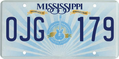 MS license plate OJG179