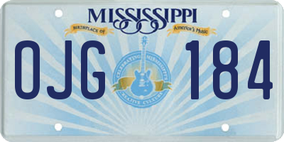MS license plate OJG184