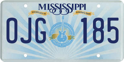 MS license plate OJG185