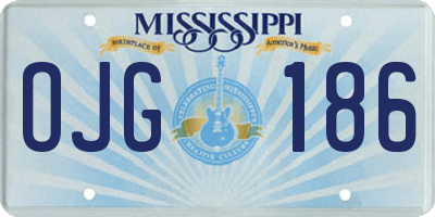 MS license plate OJG186